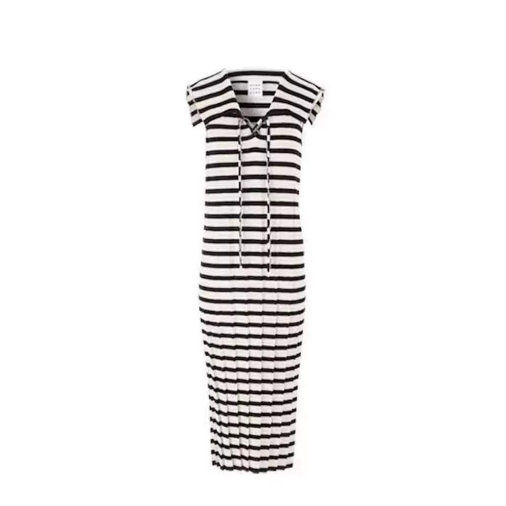 Striped Black and White Dress